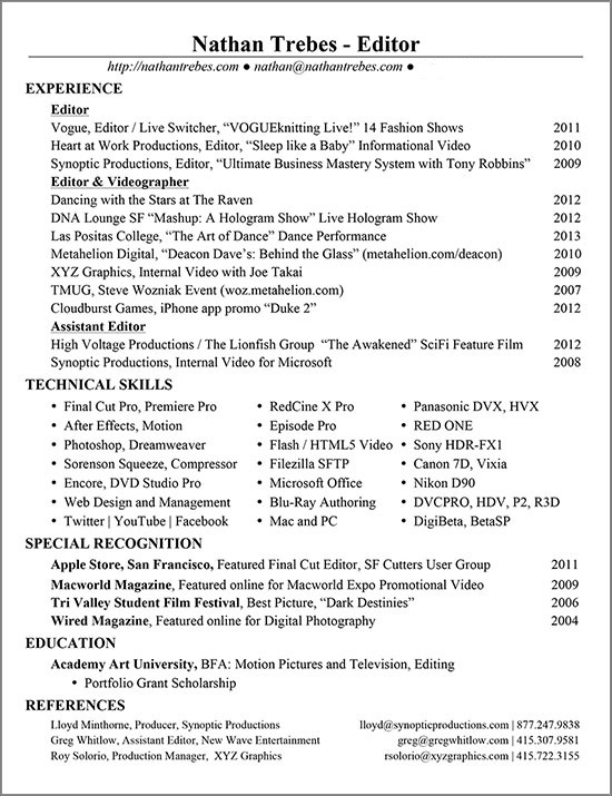 Nathan Trebes Resume